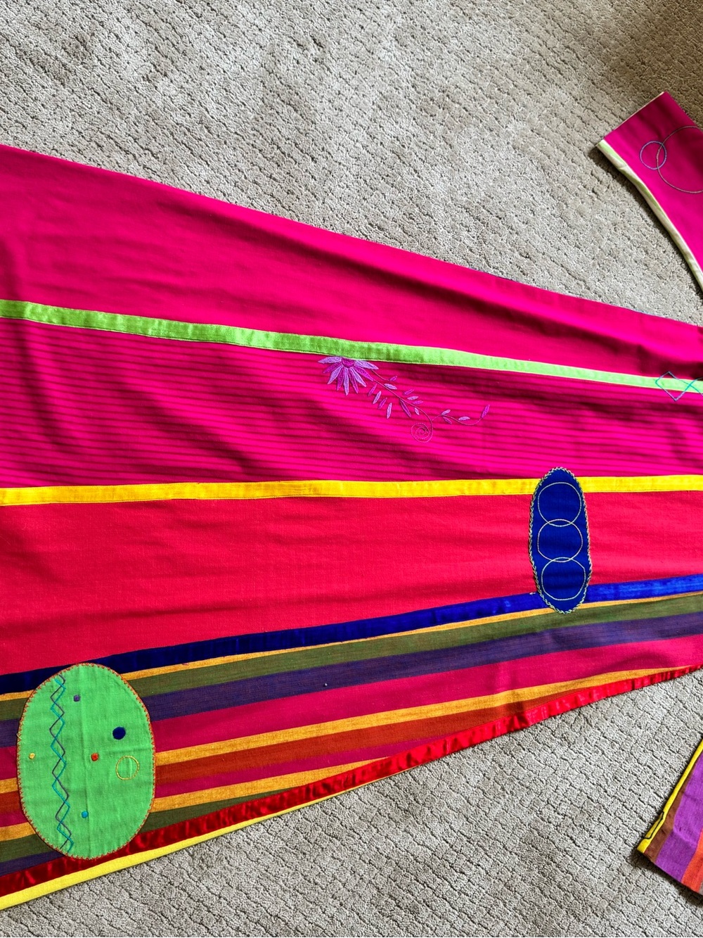 Josefa Colorblock Maxi Dress with Bold Geometric Accents - Yellow, Green, Pink - Picture 7 of 12